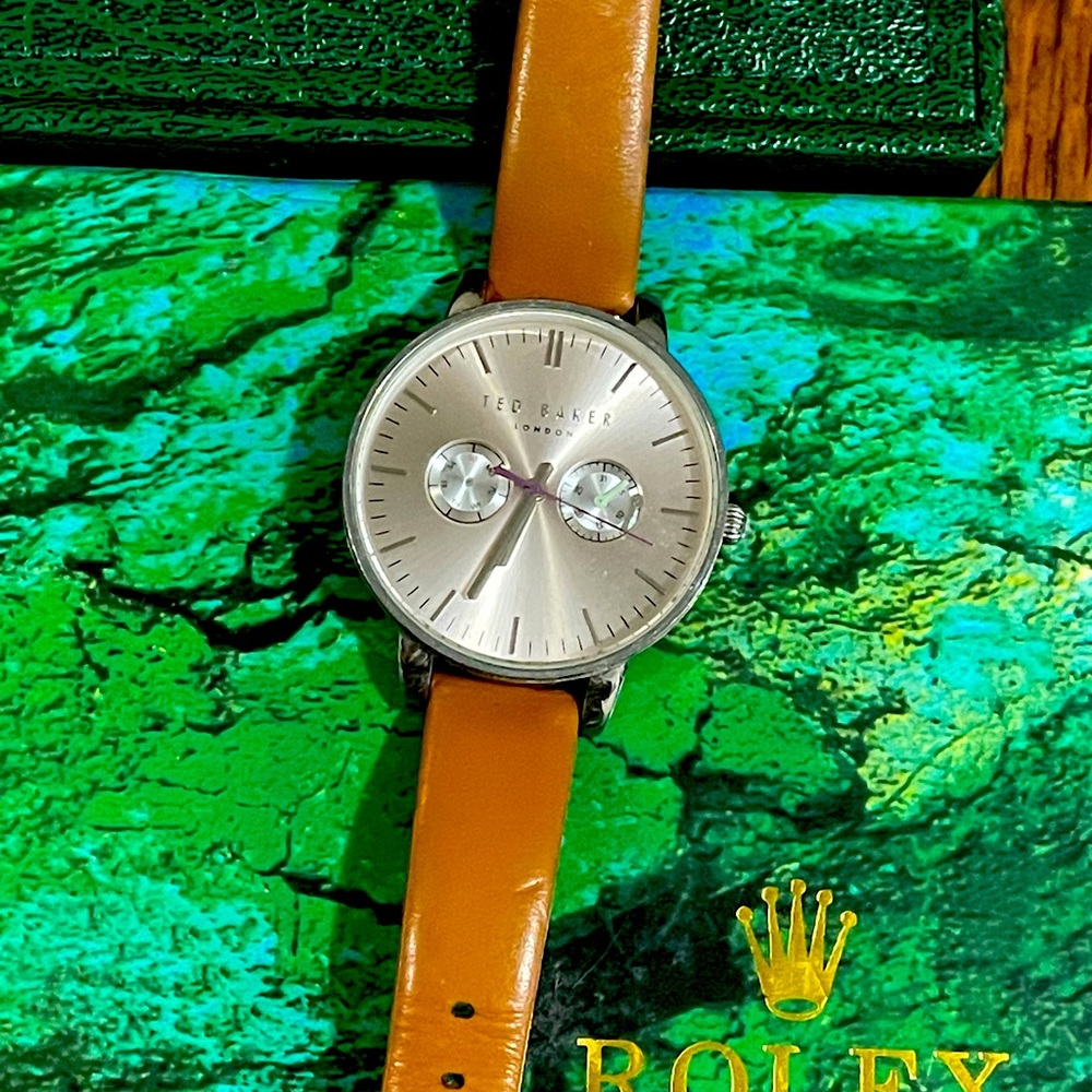 Men’s Ted Baker London Chronograph Watch Brown Leather